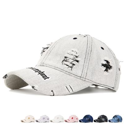 Summer Unisex Baseball Caps with Holes and Burrs Embroidered Letters Cap Sunshade Sunscreen Cap