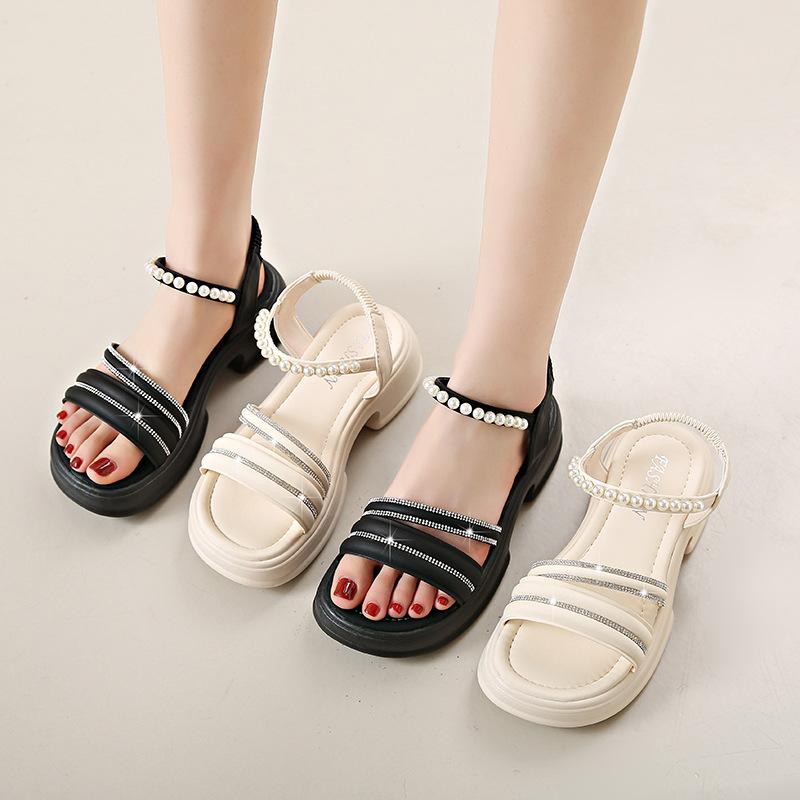 Ladies Luxury Rhinestone Platform Sandals