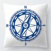 Home Decor Blue Nautical Patterns Cushion Covers Pattern Cushion Cover Suitable for Sofa Bedroom Car Pillow Cover