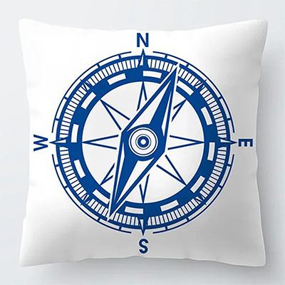 Home Decor Blue Nautical Patterns Cushion Covers Pattern Cushion Cover Suitable for Sofa Bedroom Car Pillow Cover