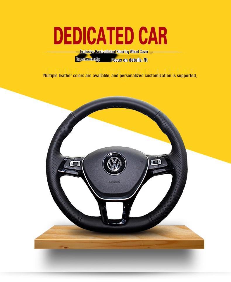 Genuine Leather Suede Steering Wheel Cover for Baojun 530/730 (2017-2021) - Hand-Stitched and Fully Wrapped.