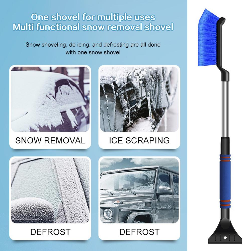 Ice Scraper Snow Brush Shovel Winter Auto Windshield Defrosting Tool Scratch-Free Bristle Head Brush Morning Commute Saviors