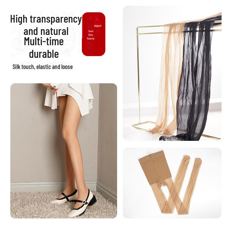 Ciorapi Pantalon Negri Mătase Ultra-Subțire 0D Transparenți - Transparenți, Mați, Sexy, Ciorapi Nude pentru Femei