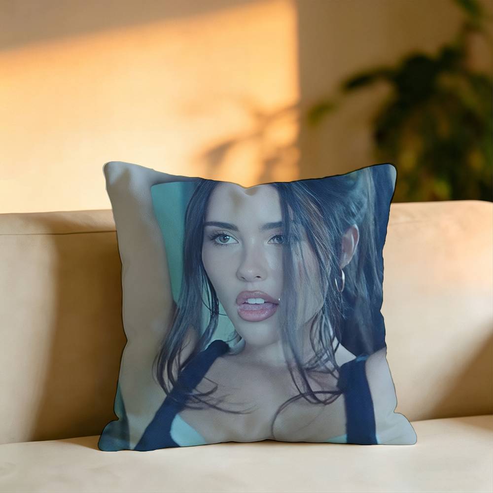 Popular Singer Madison Elle Beer Pillow Case Square DoubleSided Sofa Cushion Cover Bedroom Bedside Pillow