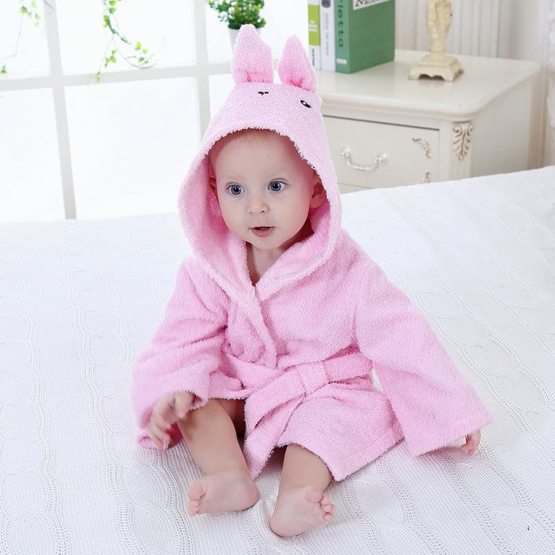 Animal-Shaped Hooded Bathrobe for Infants and Toddlers