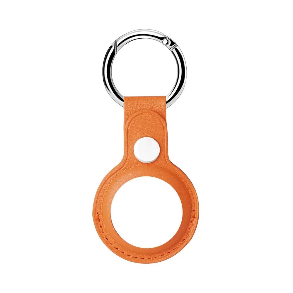 Leather Keychain for Apple Airtags Case Protective Cover Bumper Shell Tracker Accessories Anti-scratch Air Tag Key Ring Holder