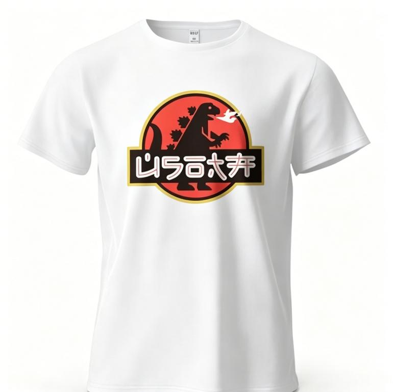Japanese monster printed men s T-shirt - 100% pure cotton, men s and women s same style, casual streetwear luxury shirt S разноцветный