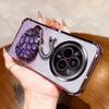 KEYSION Shockproof Plating Phone Case for Realme 14 Pro 5G Clear TPU Glitter Jewelled Swan Kickstand Back Cover for OPPO Realme 14 Pro+ 5G