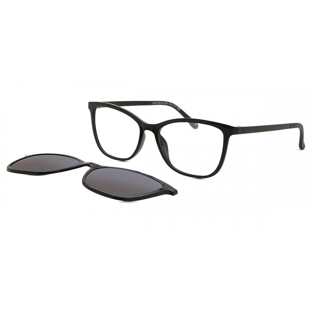 

Clip On SqUare Black SmartbUy collectiOn Filmer With Clip On U 0307 002 fashiOn Unisex Eyeglasses Black/52