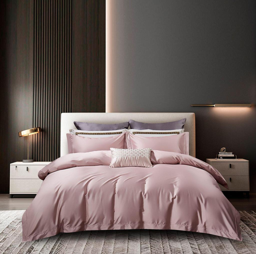 50S Pure Cotton Sateen Solid Color Brocade Fabric Duvet Cover & Bed Sheet Hotel Collection