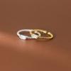 European Simple Shiny Square Diamond Ring with Versatile Twist Stripe Design