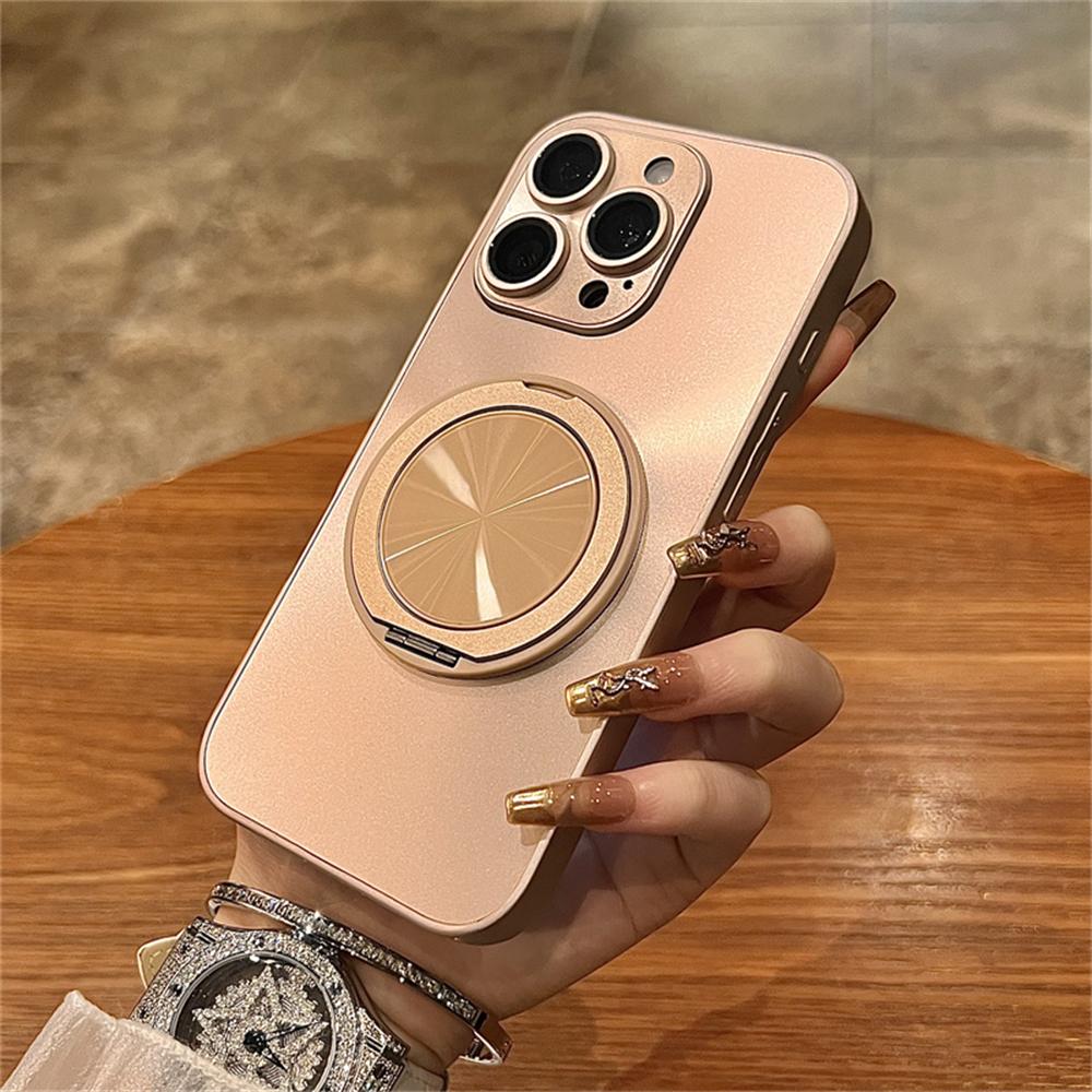 Glitter Laser Aurora Bracket Holder For Magsafe Case for iPhone 15 11 12 13 14 16 Pro Max Plus Magnetic Wireless Charging Cover