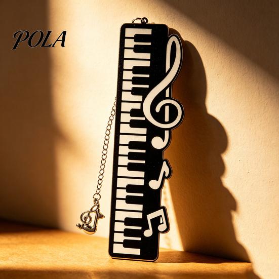 Piano Key Bookmark Bookmark, Stainless Steel Music Note Page Marker, Musical Decorative Elegant Book Accessory for Lovers, Black White Reading