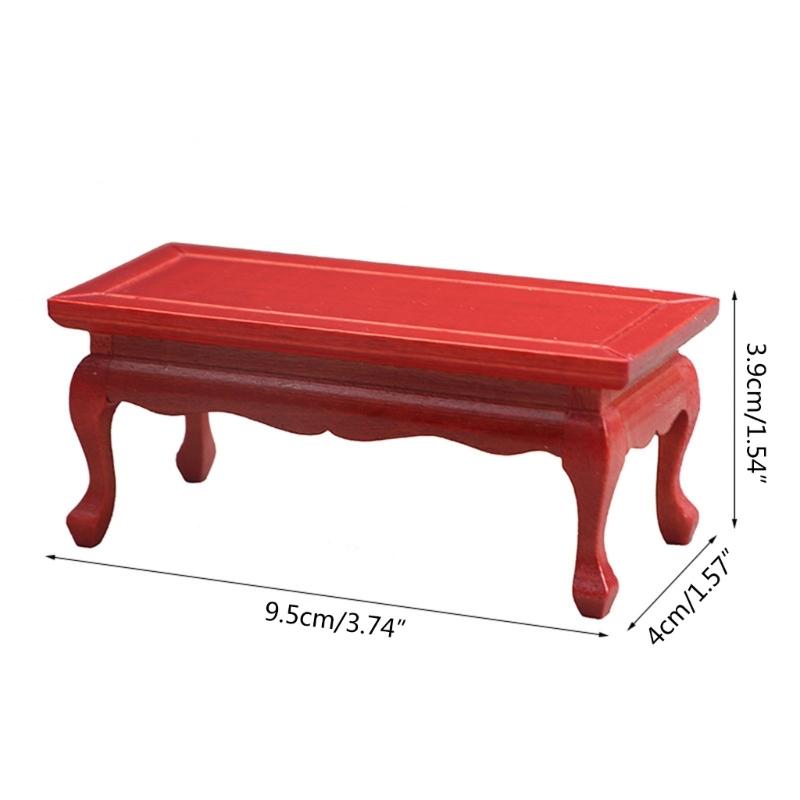 Exquisite Mini Wood Dessert Table Dolls House Furniture Miniature Furniture Decoration Model Exquisite Craftsmanship