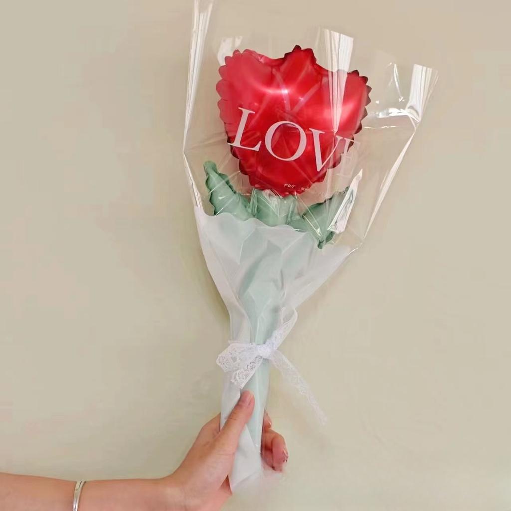 20pcs Mother's Day Valentines Day Love Balloon Bouquet Flower Proposal Confession Aluminum Film Balloon Shopping Mall Decoration