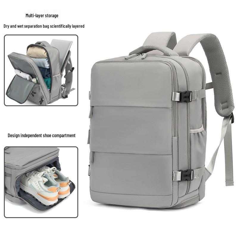 Unisex Travel Backpack: Large Capacity, Wet/Dry Separation, Laptop Compartment