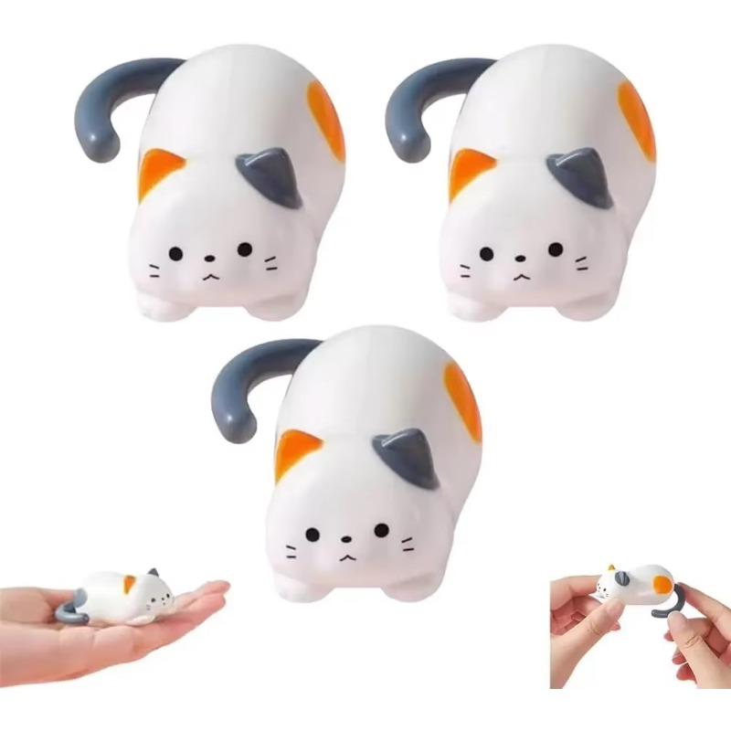 3Packs Clockwork Kitten Movable Toy Ornaments,Windup Kitten Stress Relief Toy, Rolling Cat Toy, Cat Wind up Interactive Toys