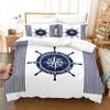 Anchor Duvet Cover Set,Nautical Pattern Classic Colors And Anchors Simplistic Design Sailor Ship Print Bedding Set Queen Size