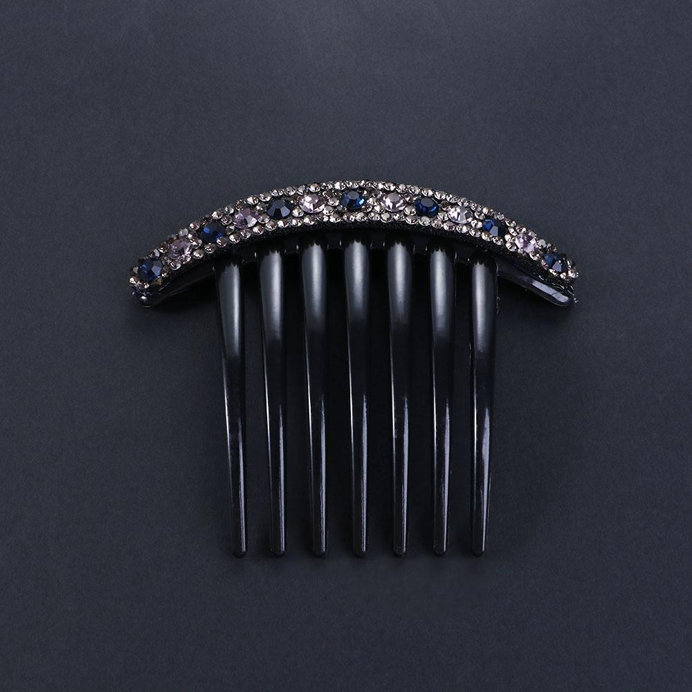 Women Acrylic Hair Accessories Rhinestone Hair Comb Seven-tooth Comb Korean Style Headwear