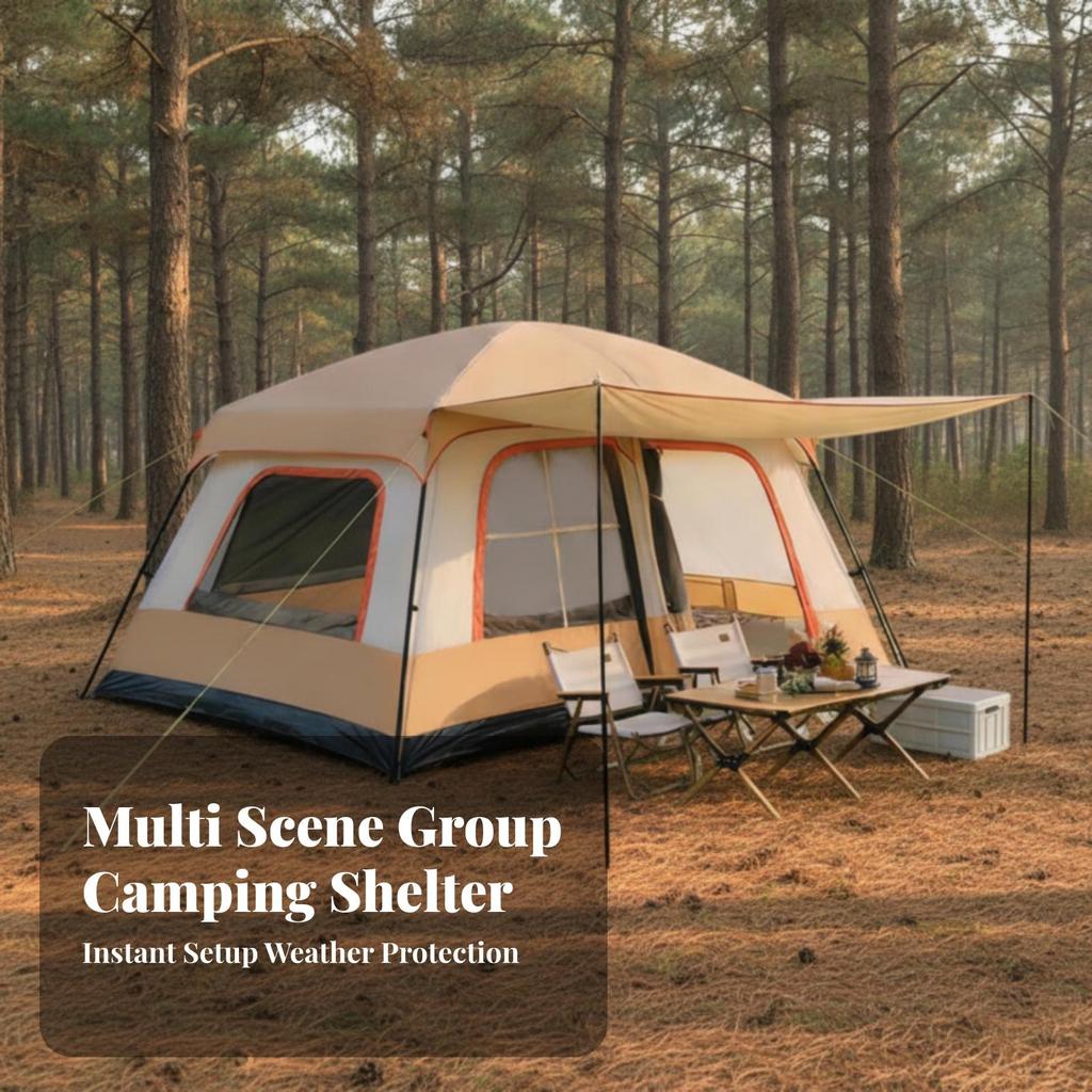Automatic Tent Waterproof Double-Layer Windproof for Campers