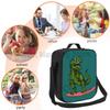 Funny Dinosaur Skateboard Thermal Lunch Bags for Girls Boys Insulated Lunch Box Durable Cooler Tote Bag with Adjustable Strap