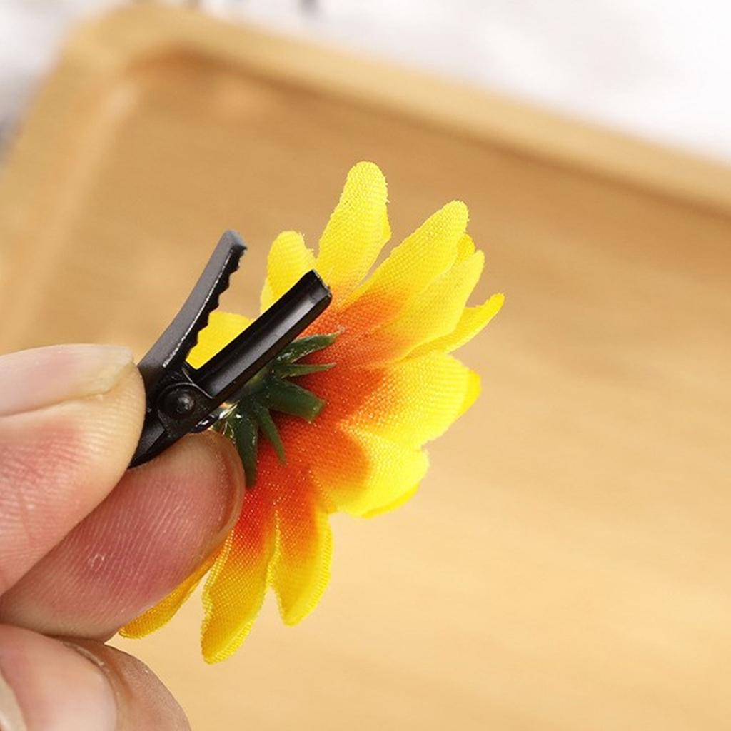 Sunflower Hair Clip for Birthday Party Elegant Daisy Hair Clip Sidepin Women Girl Lovely Barrettes Sweet Headwear 6PCS