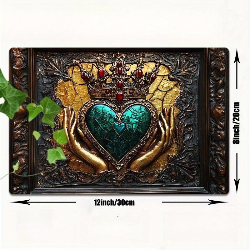 

2d Flat 30*20cm, Charming Red Heart in Hands Wooden Wall Art, Vintage Wooden Sign for Home, Office, or Studio Decor, Easy Install, Durable. 30*20cm