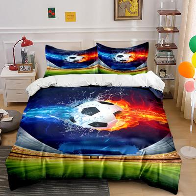 Soccer Ball with Flames. Bedding Sets Duvet Cover Sets Duvet Covers Pillowcases(1 * Duvet Cover 2 * Pillowcases Without Duvet Insert)