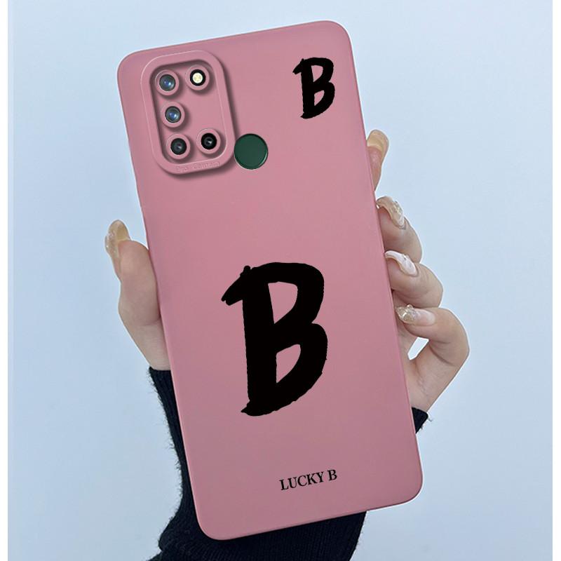 Casing For Realme 7i 7 i RMX2103 Realme C17 RMX2101 Phone Case Lucky Initial Letter Silicone Matte Soft Shockproof Bumper Cover