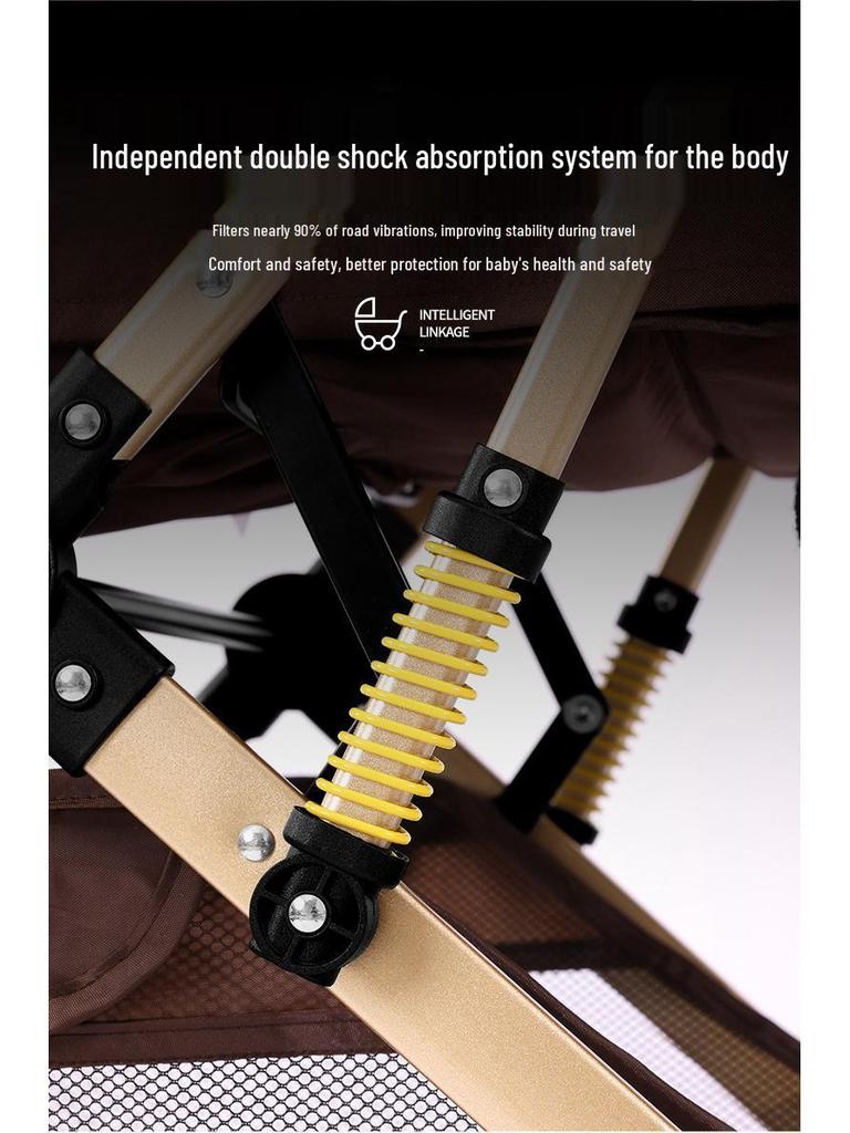 Convertible Newborn Baby Stroller - Versatile, High Landscape, Lightweight, Two-Way, One-Key Folding Design.