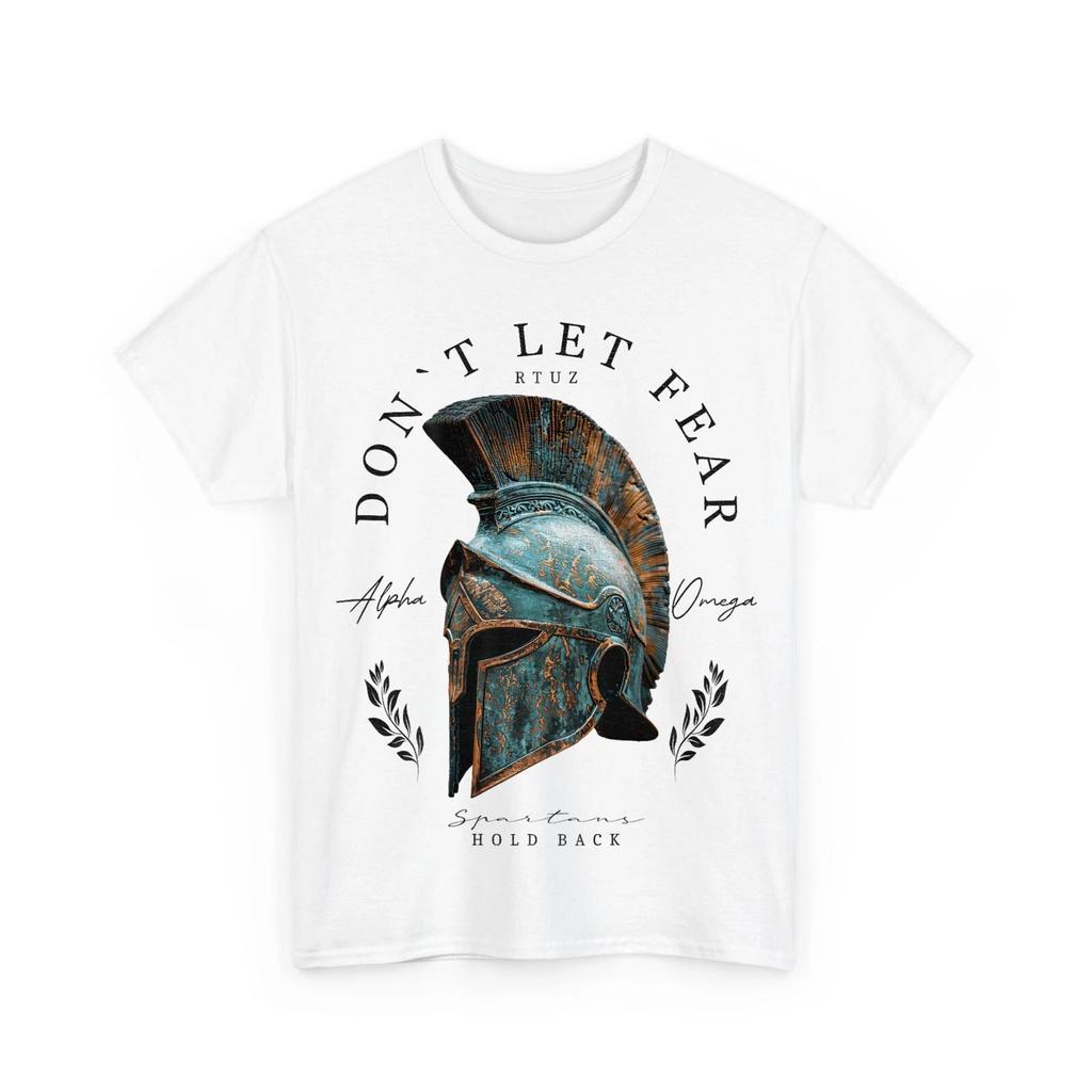 Greek Sparta Helmet Warrior Soldier Back Print Spartan T-Shirt