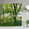 Modern 3D Printing Green Plant Tree Scenery Shower Curtains Forest Bamboo Landscape Bath Curtain Set For Bathroom Decor Cloth