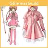 Costume de Cosplay Respirant Cardcaptor Sakura Kinomoto Tenue Complète Rose Magnifique
