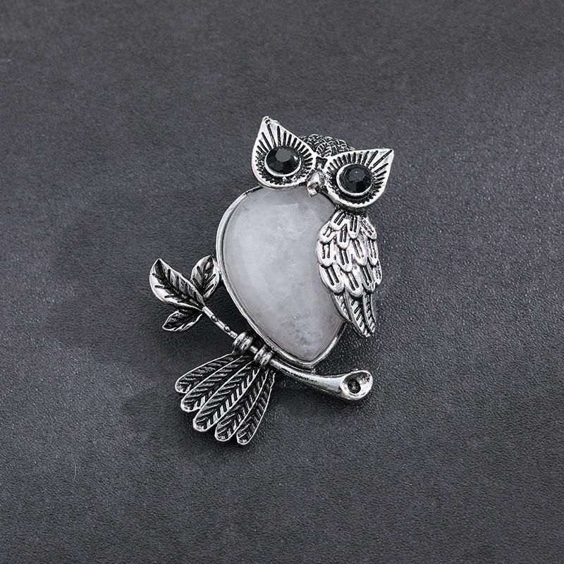 Vintage Cross Owl Crystal Stone Pendant Necklace for Men and Women - Classic Creative Design