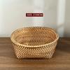 1PC Handmade Woven Fruit Basket Exquisite Snack and Fruit Tray Large-sized Rattan Snack Storage Basket Kitchen Bread Basket