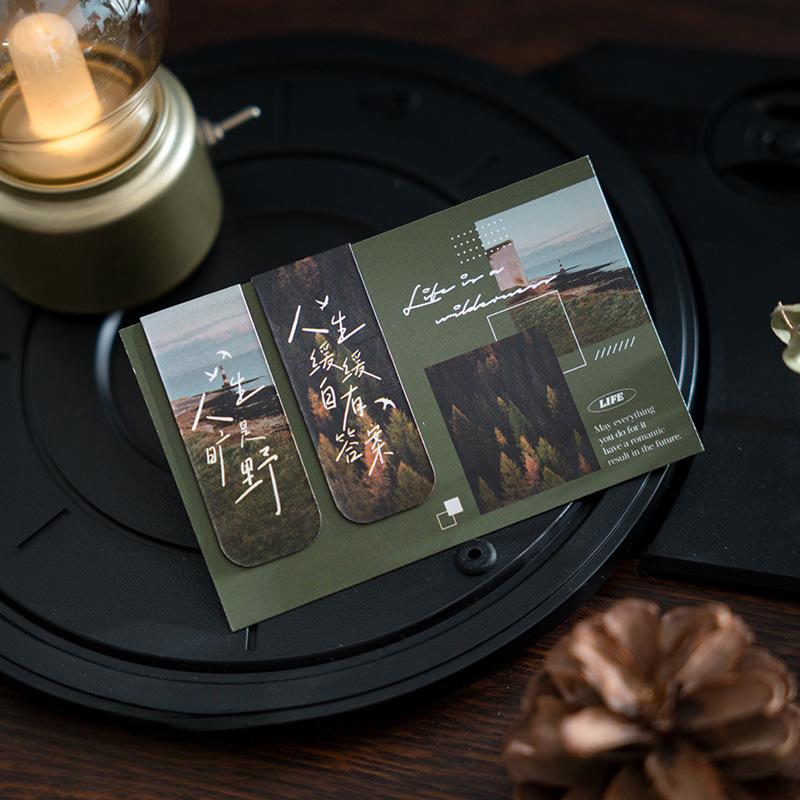 2/4/5 Stück/Set Chinesisches Retro Lesezeichen Bambus Lotus Kran Landschaft Lesezeichen für Lehrergeschenk Vintage Ästhetisches Magnetisches Lesezeichen