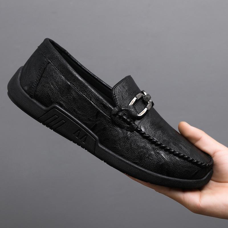 Men Business Casual Slip-On Leather Shoes Casual British Style Loafers Man Fashion Party Dress Luxury Shoes Comfy Driving Shoes