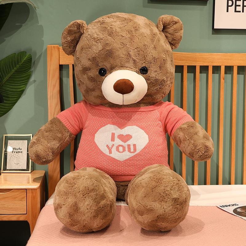 

Большой Свитер Плюшевая игрушка Мишка Тедди Подарок на день рождения для девочки Любовь Кукла Большой Медведь Кукла для обнимания в постели Спящая кукла 80cm
