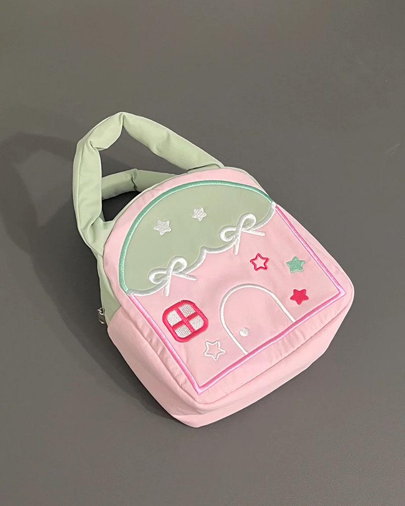 MINKYS Kawaii House Storage Bag Cute Pencil Makeups Storage Handbag School Office Stationery