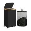 Foldable Laundry Basket with Inner Pocket: Large Capacity Hamper for Bedroom & Bathroom.