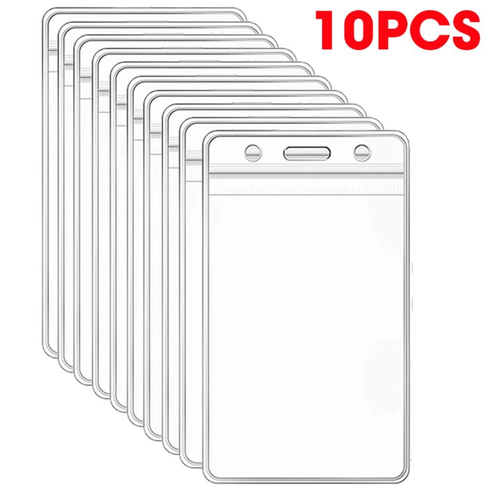 

10Pcs/Pack Vertical / Horizontal Version Card Clip Protective Holder Plastic Card Cover Waterproof Transparent Card Sleeve