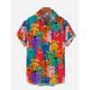 Men'S Cute Cat Printed Casual Shirt Daily Wear 3D Printing Classic Short Sleeve Fashion Hawaiian Shirts for Women Hrajuku