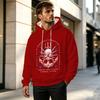  Men's 2D Graphic Hoodie, Breathable Cotton Comfy Loose Fit Sweatshirt - Versatile Stylish Casual Top for Daily Wear & Halloween
