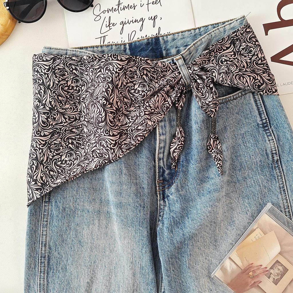 Retro Paisley Silk Scarf: Women's Spring/Summer Versatile Scarf & Waist Accessory