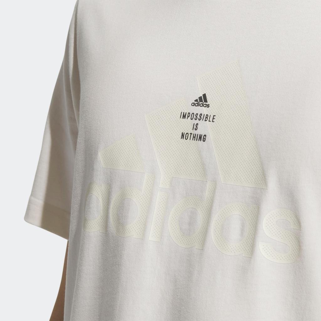 Adidas Tech Logo Print Casual Sports Short Sleeve T-shirt Men Tops Pink White IA8094