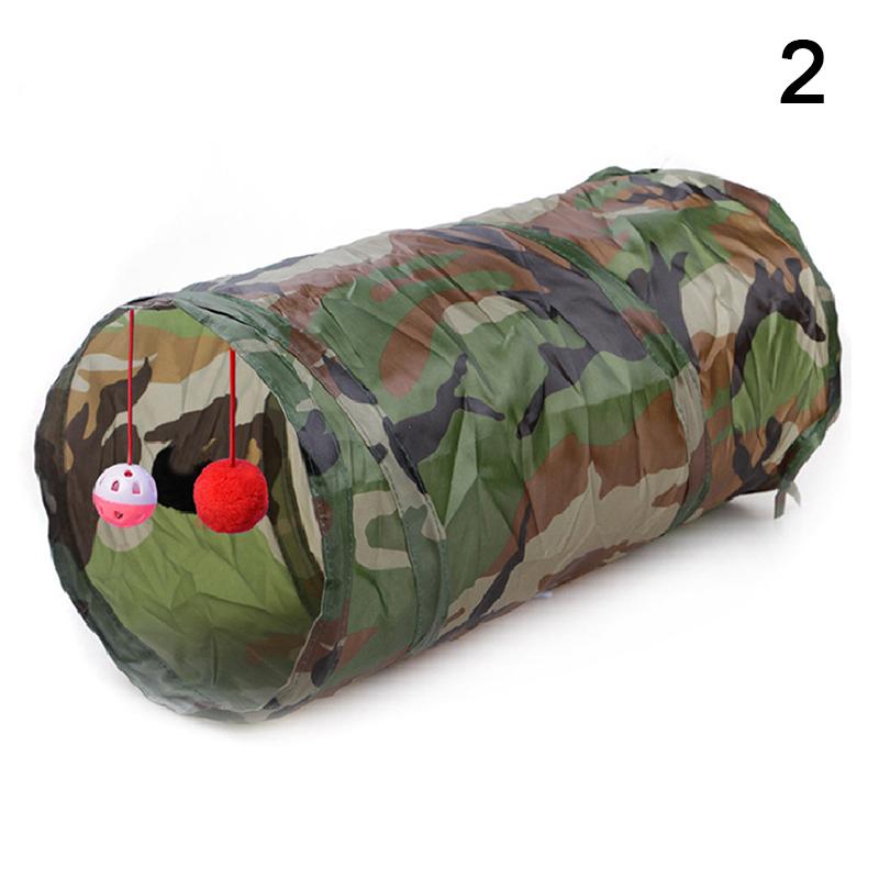 

Cat Tunnel Toy Funny Pet 2 Holes Play Tubes Balls Collapsible Crinkle Kitten Toy 2
