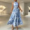 European and American women's 2026 summer halter waist-cinching sleeveless ruffle dress
