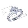 Kirin 2pcs Stackable Ring Set 0.22CT 925 Sterling Silver GH Moissanite Rhodium Plated Classic High Quality Jewelry for Women