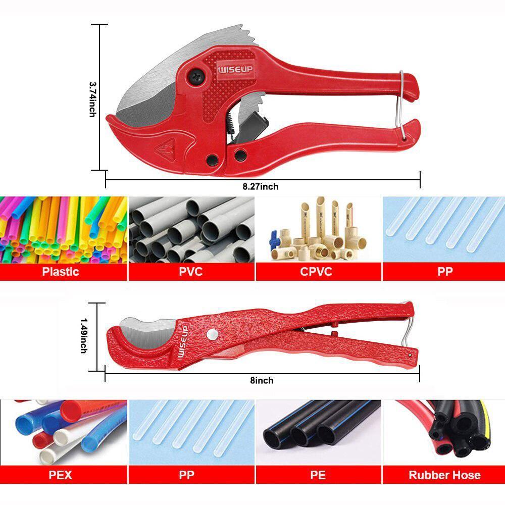 WISEUP Ratchet PVC Pipe Cutter Heavy Duty PPR Plastic Tube Cutting Tool Hose Scissors For Home Working and Plumbers Hand Tools