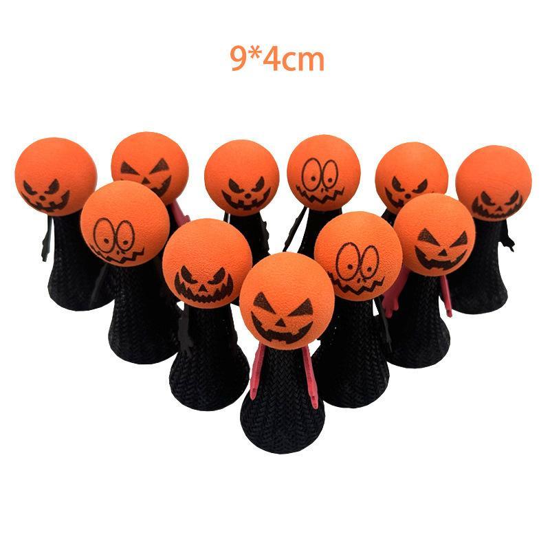 2/5Pcs Halloween Bouncing Pumpkin Gifts Halloween Decor Pressing Bouncing Pumpkin Ornament Day Of The Dead Party Favors Gifts